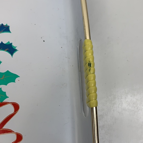 Vintage Lacquerware 3 Piece Christmas Tray Set Christmas Tree Stars Presents - Picture 8 of 8